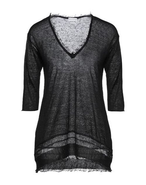 Woman Sweater Black Size 4 Linen, Viscose