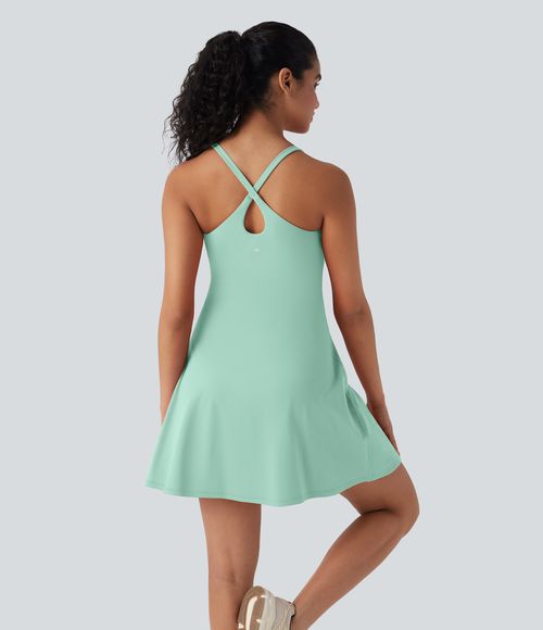 SoftlyZero™ Plush Active Dress-Longer Length-Easy Peezy Edition DD-F Cups Workout Dress - Honeydew