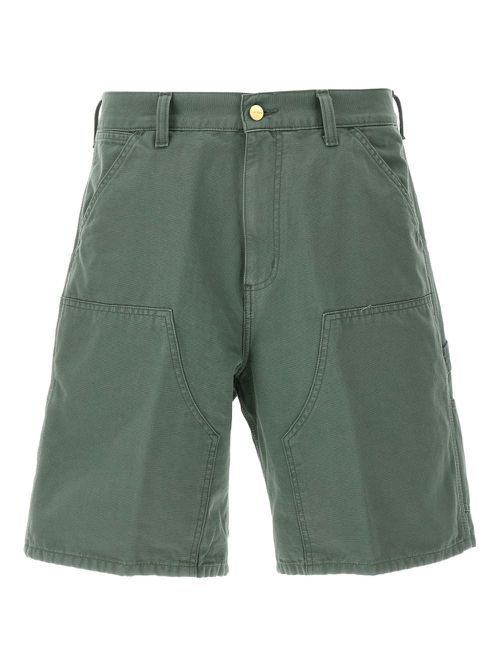 Double knee canvas shorts - Green