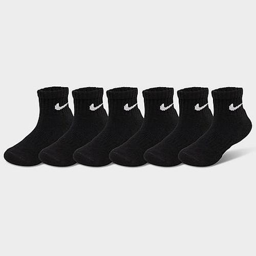 Little Kids Dri-FIT Ankle Socks (6-Pack) in Black