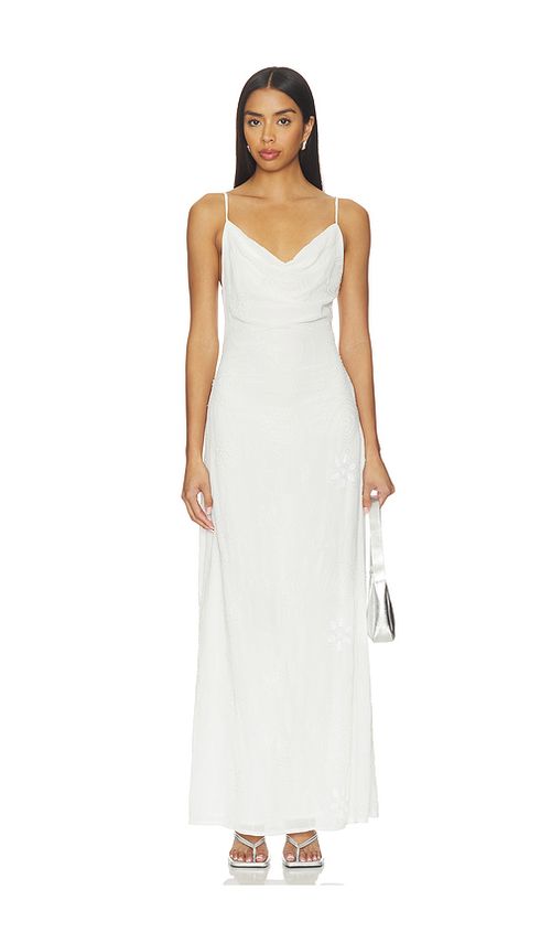 Superdown Xanthia Embellished Maxi Dress in White. XL. Also in XXS, XS, S