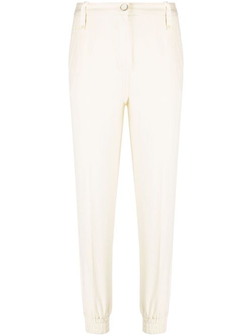 Elasticated-cuff tapered trousers - Neutrals