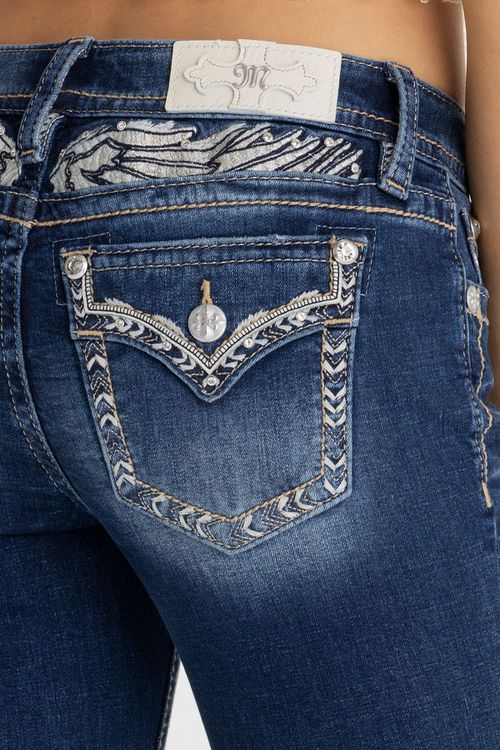 "Erella Border Low Rise Bootcut Jeans