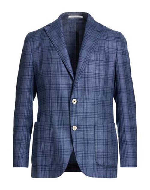 Platinum Man Blazer Slate blue Size 40 Cashmere, Silk, Linen