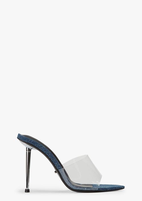 Mylo Clear Vinylite/Blue Denim Heels