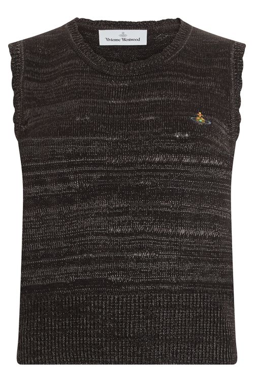 Sleeveless Embroidered Logo Knit Sweater