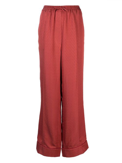 Pastelle pattern-jacquard pyjama pants - Red
