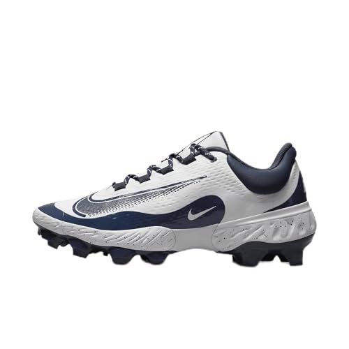 Nike Alpha Huarache Elite 4 Low MCS Men's Baseball Cleats (FD6255-107, White/Midnight Navy)