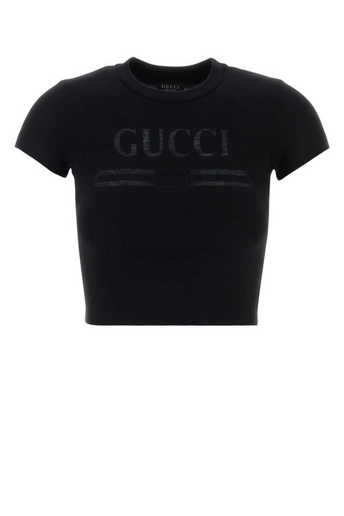 Black Cotton Blend T-shirt