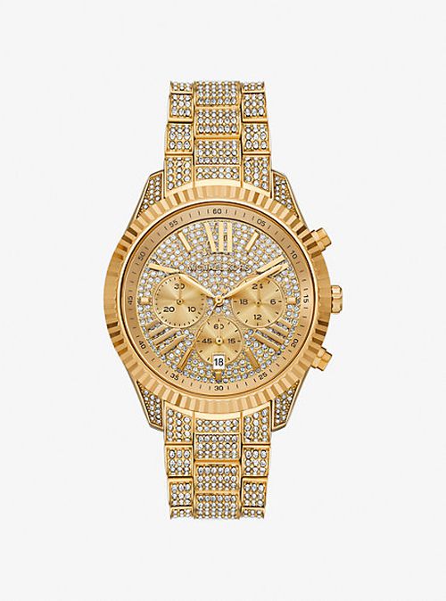 Oversized Lexington Pavé Gold-Tone Watch