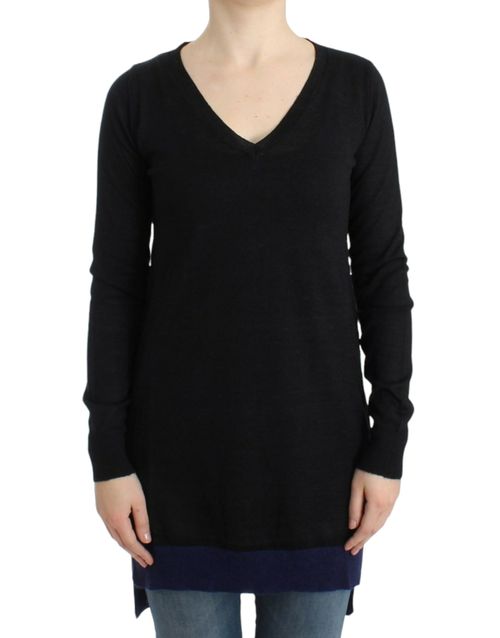 V-Neck Lightweight Sweater — Black