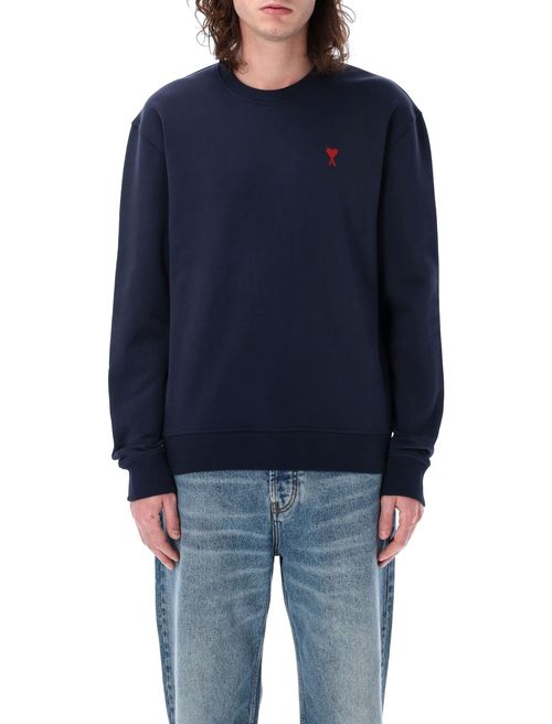 Mini Heart Logo Cotton Crewneck Sweatshirt