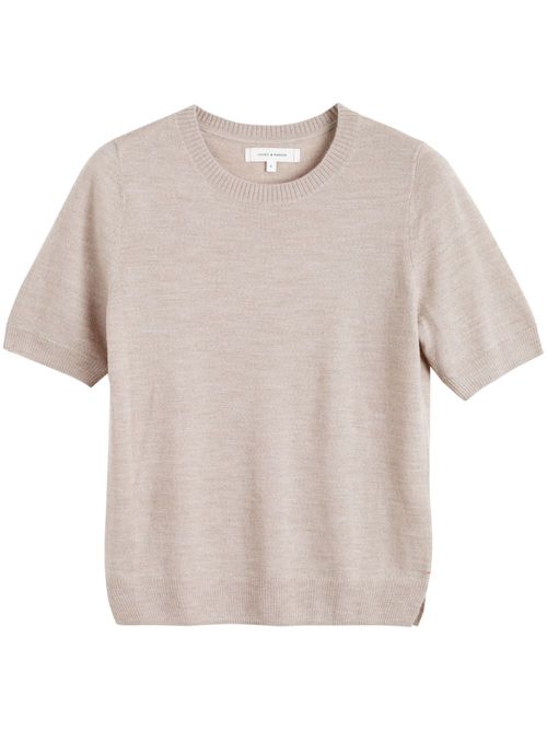 Fine-knit merino T-shirt - Neutrals