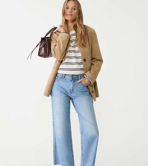 Tall d96 cropped straight-fit jeans in medium blue