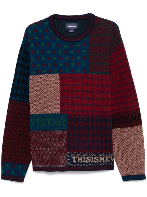 Block Knit sweater - Red