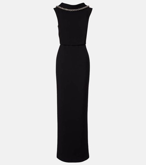Embellished crêpe gown