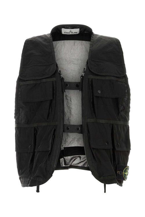 Nylon Cargo Vest — Black