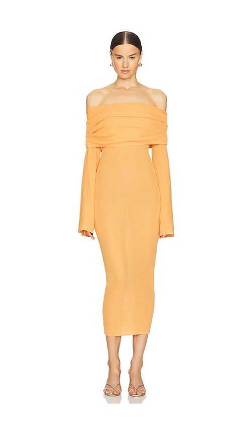 SER.O.YA MIDI-KLEID TALLULAH in Orange. Größe XS. Also in