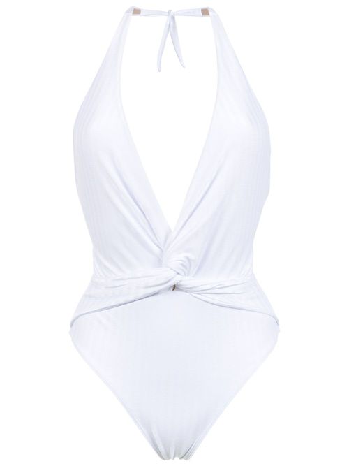Aline halter neck swimsuit - White