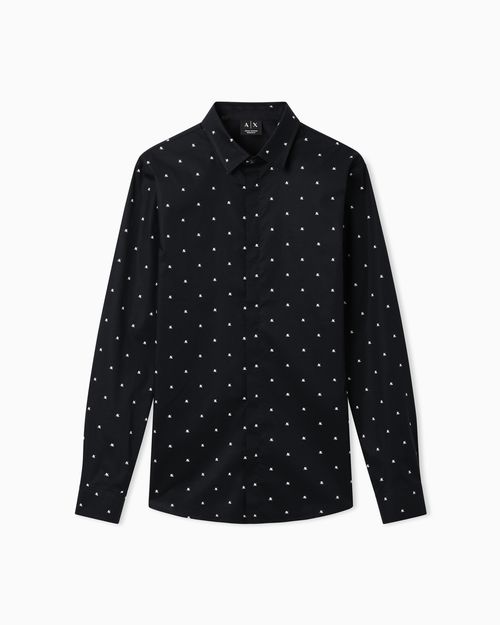 Slim fit shirt in stretch cotton poplin