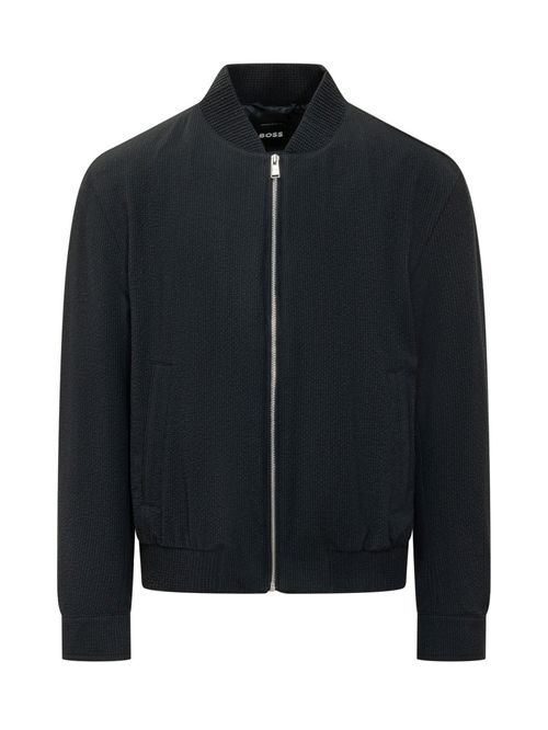 Navy Blue Band Collar Jacket