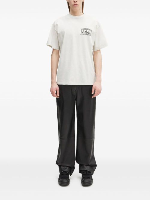 Ancient Temple print T-shirt - White
