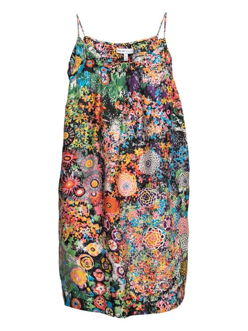 Pre-owned floral-print mini dress - Black