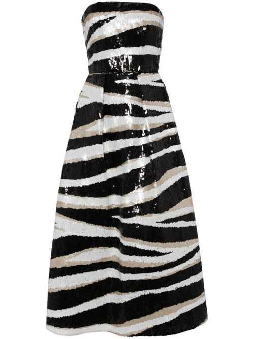 Strapless sequin gown - Black