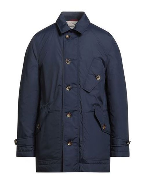 Man Coat Navy Size 40 Polyamide, Virgin Wool, Silk