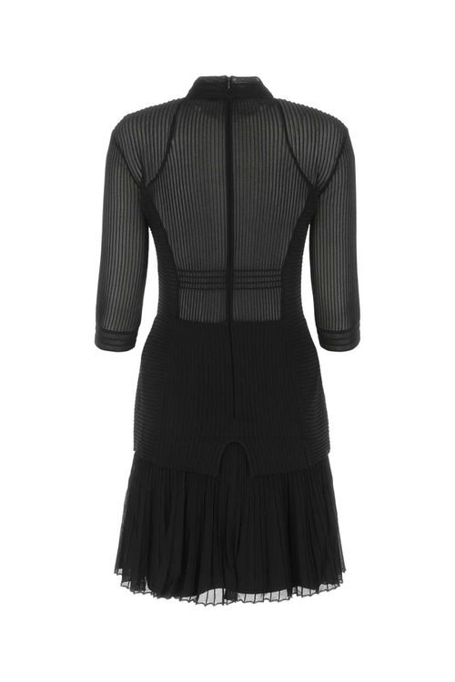 Black Stretch Viscose Blend Mini Dress