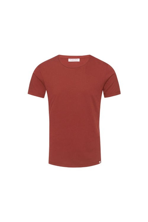 Cotton Crew Neck T-shirt — Brown