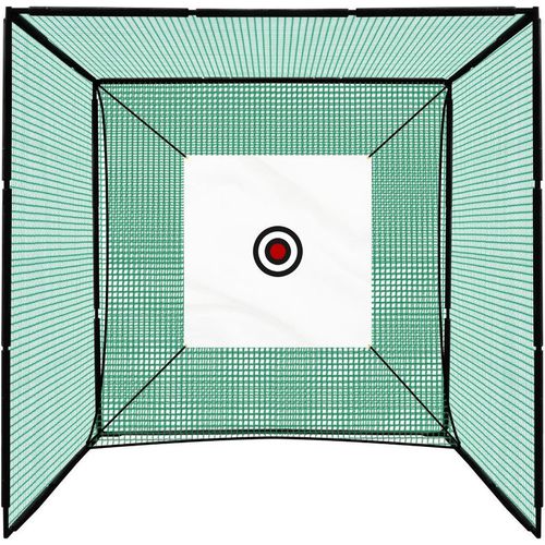 Golf Practice Cage 10ft 3m Driving Range High Impact 25mm Mesh Hitting Professional Swing Training Equipment Outdoor Freestanding Steel Frame Bullseye