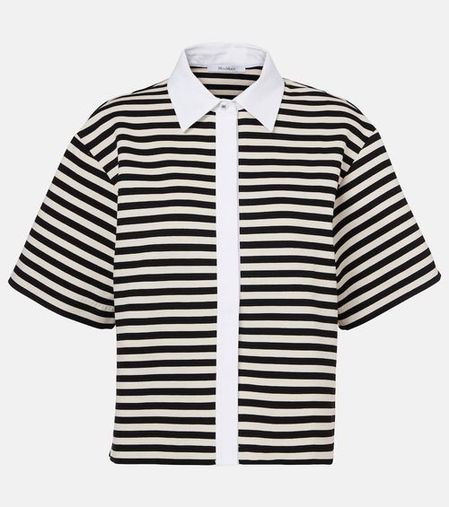 Wilson striped poplin-trimmed jersey shirt