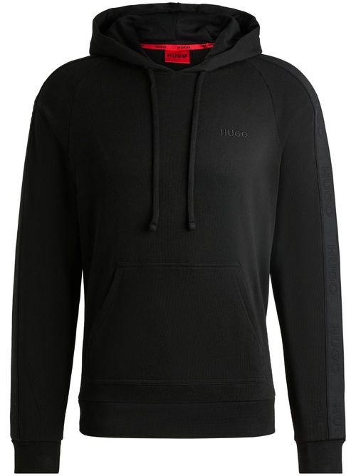 Logo-embroidered hoodie - Black