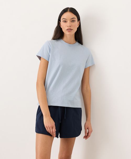 Women's Oxford Blue Soft-Slub Essential Crewneck Tee