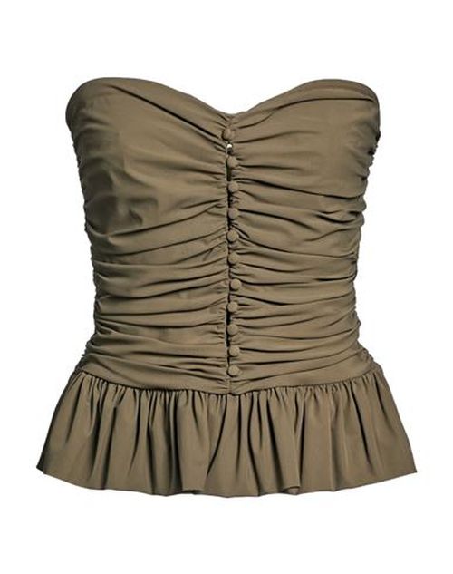 Woman Top Military green Size L Polyamide, Elastane