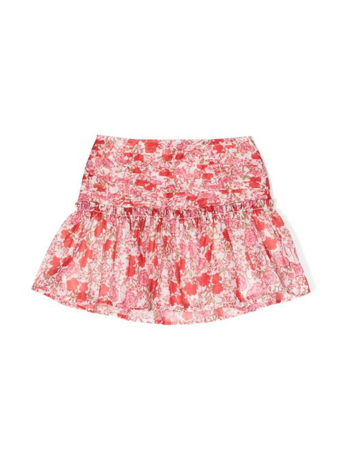Holly floral-print skirt - Red