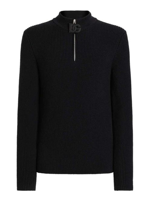 Zip Long Sleeve Mock-Neck Sweater