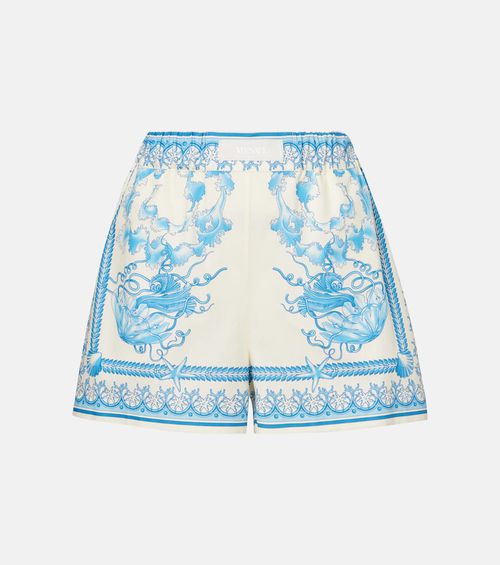 Underwater Barocco cotton poplin shorts