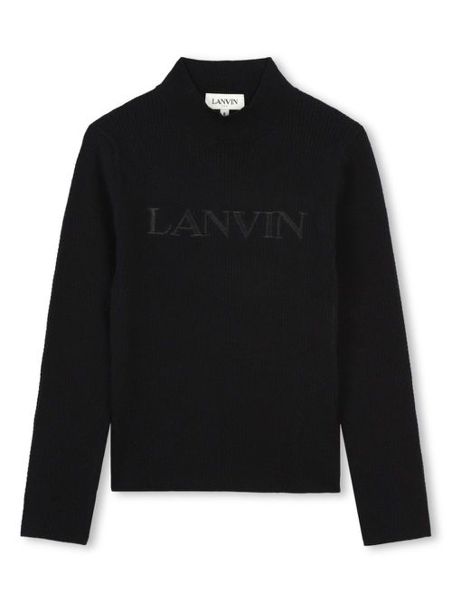 High-neck knit sweater - Black
