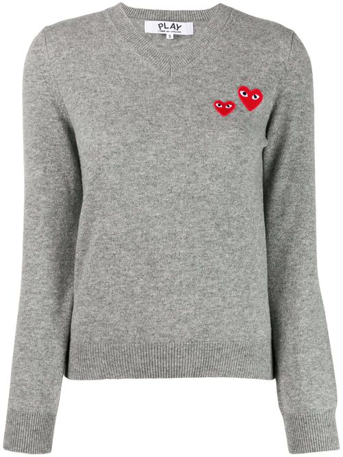 Long sleeve V-neck sweater - Grey
