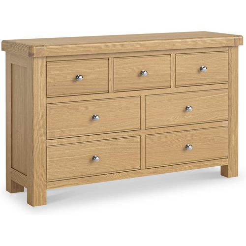 Portland Oak 3 Over 4 Chest of Drawer for Bedroom Storage | Roseland