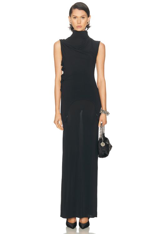 Jean Paul Gaultier Lingerie Garter Long Dress in Navy