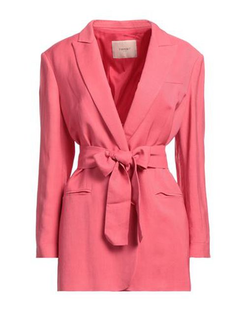 Woman Blazer Coral Size 10 Viscose, Linen