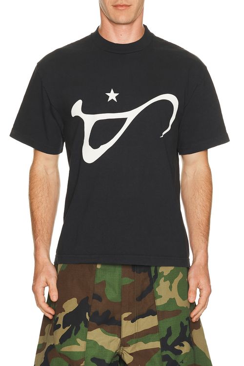 Art Community Washed Script Tee in Black - Black. M also in L, S, XL/1X
