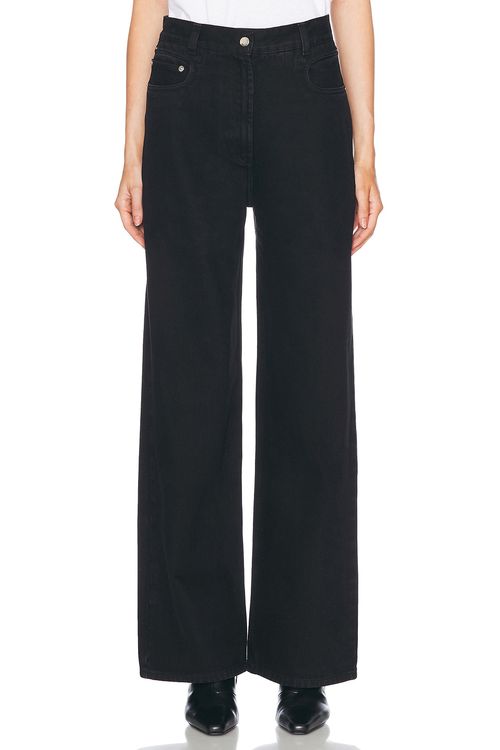 Beaufille Elipse Wide Leg Jeans in Black - Black.  29 also in 24