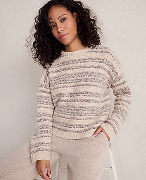 Ann Taylor Haven Well Within Cashmere Striped Crewneck