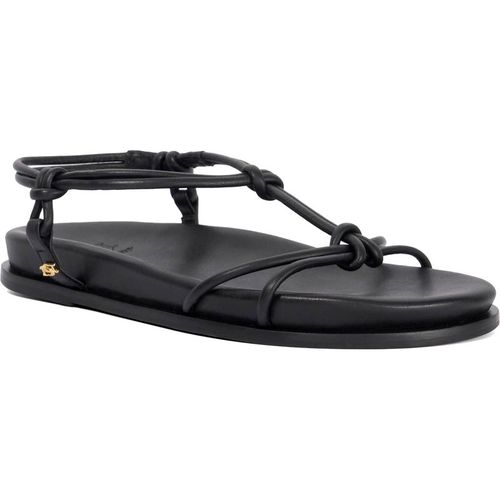 Dune London Womens Ladies Launa - Leather Knotted Strap Flat Sandals - Black