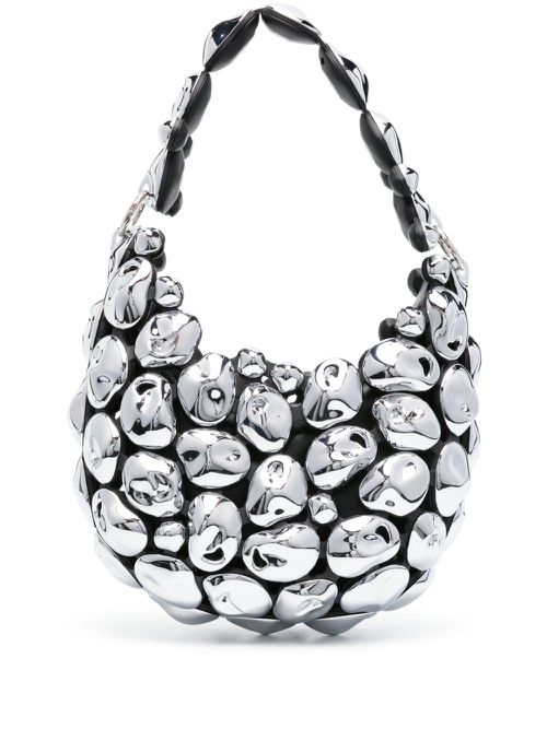 Stone Cloud metallic shoulder bag - Silver