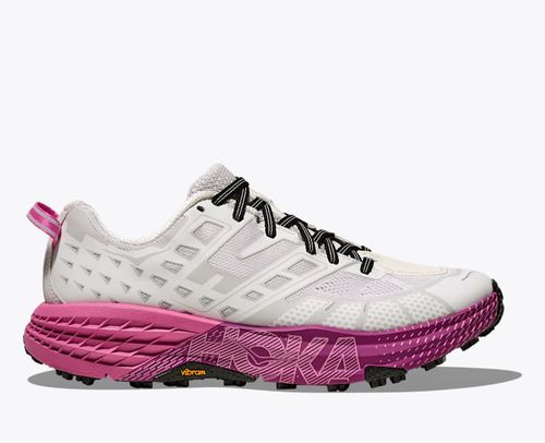 HOKA Speedgoat 2 Shoes in Cosmic Grey/Neon Fuchsia